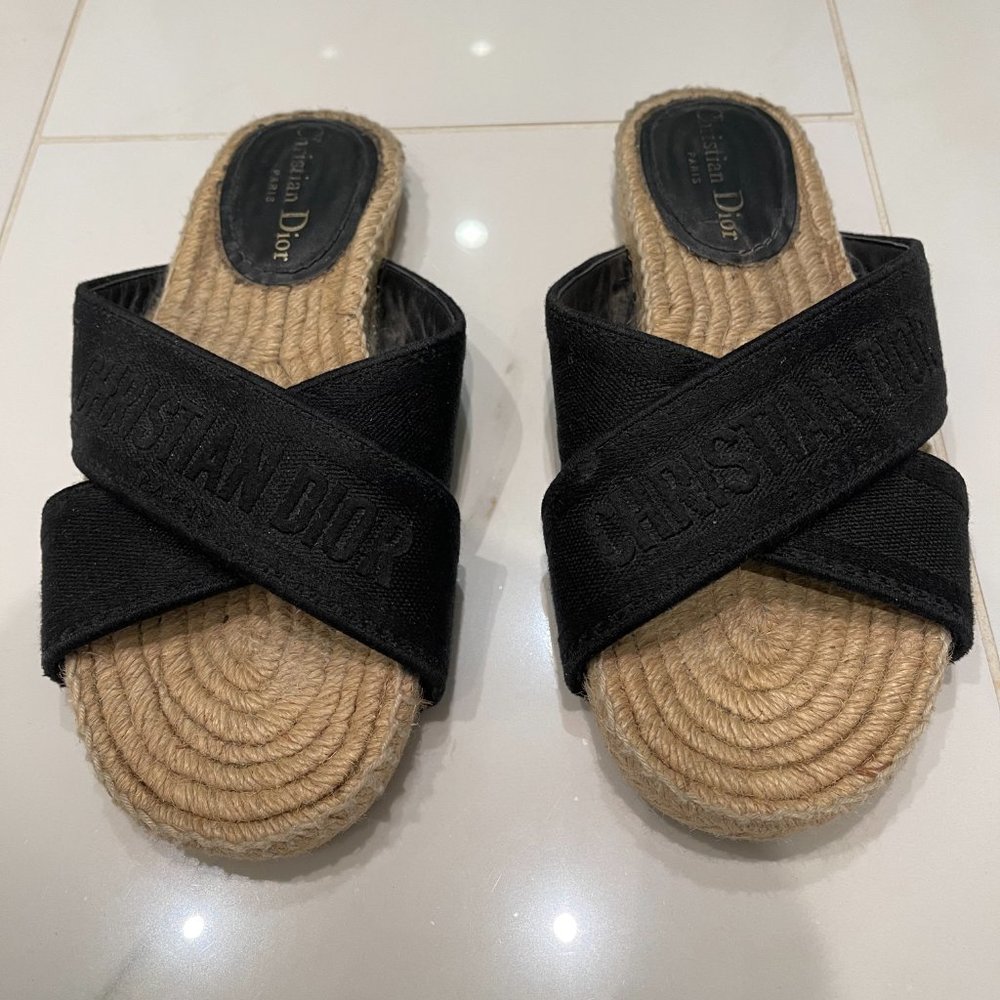 Dior Granville Cotton Espadrille Sandals